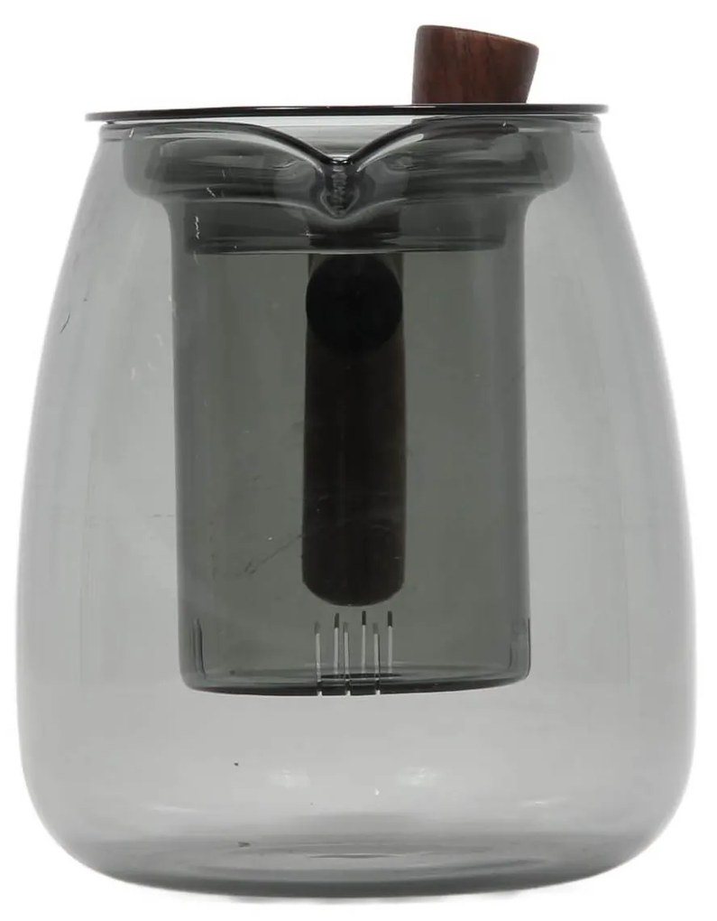 Dzbanek do zaparzania z szarego szkła TWISTED LIME, 800 ml