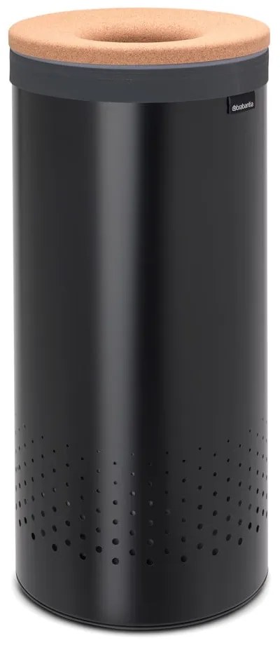 Metalowy kosz na pranie w kolorze matowej czerni 35 l – Brabantia