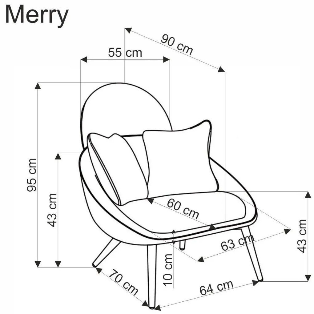 Fotel MERRY kremowy HALMAR