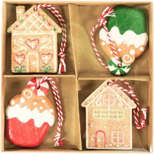 Zestaw 4 szt. ozdób świątecznych WINTER SWEETS 6 cm