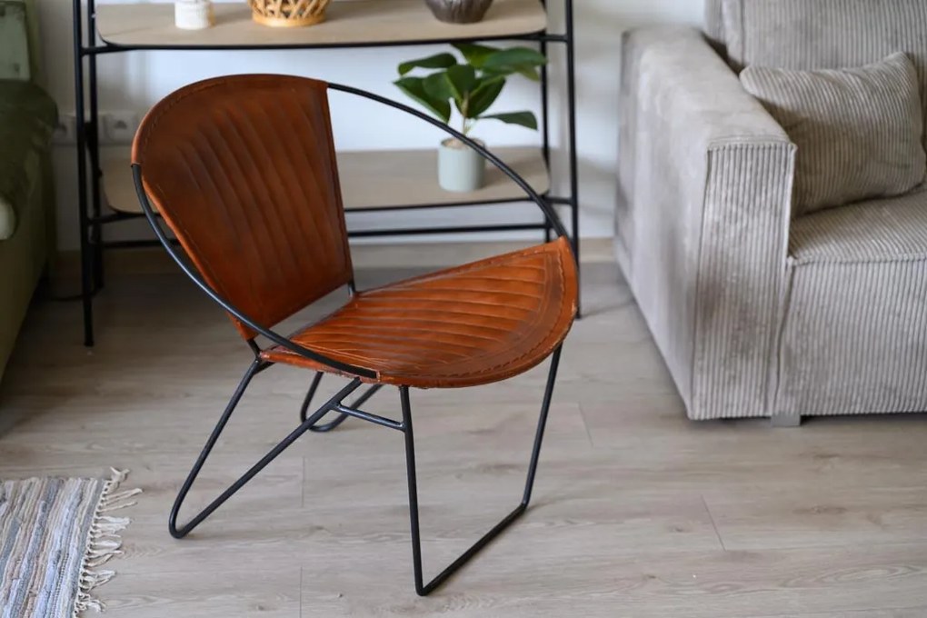 Designerski fotel PANCHO brązowy