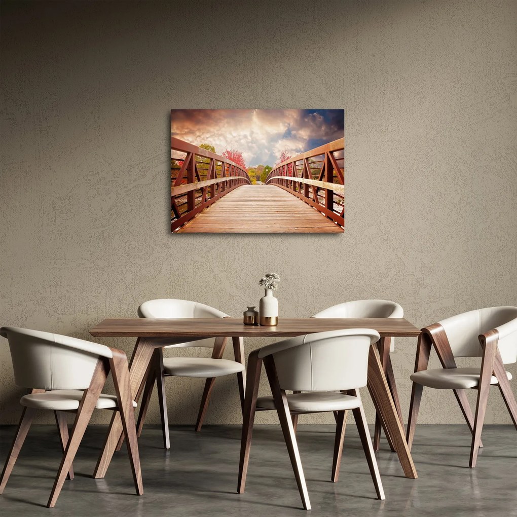 Obraz - drewniany most (70x50 cm)