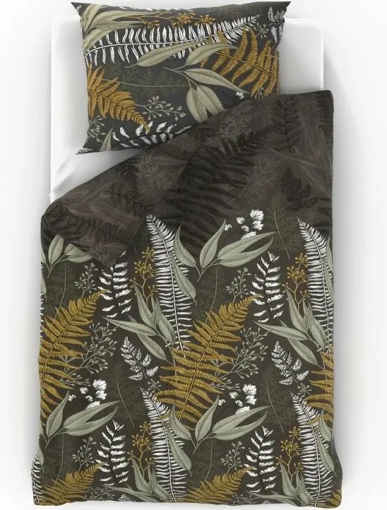 Kvalitex Pościel satynowa Luxury collection Paproć, 140 x 200 cm, 70 x 90 cm, 140 x 200 cm, 70 x 90 cm