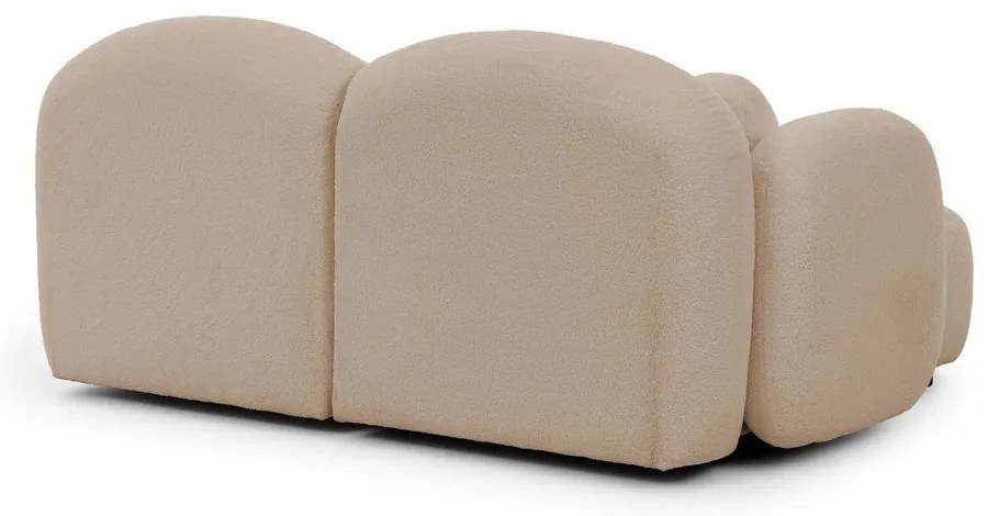 Jasnobrązowy narożnik z materiału bouclé (lewostronny/z szezlongiem) Orbit – Ropez