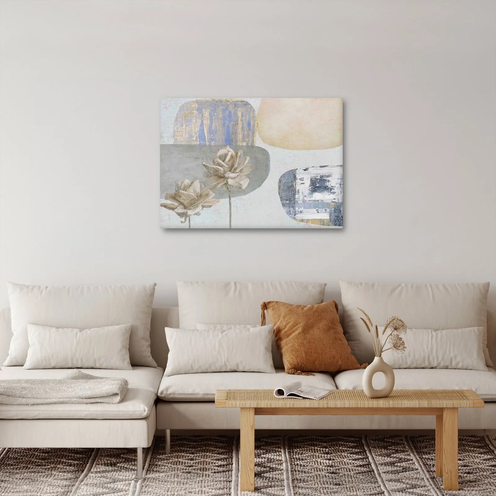 Obraz - Obraz z kwiatami i teksturami (70x50 cm)