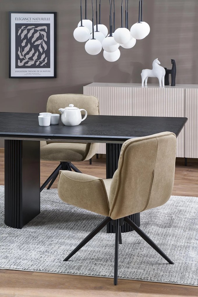 ZARO stół rozkładany 160-250x90x78 cm czarny, 6-10 osobowy