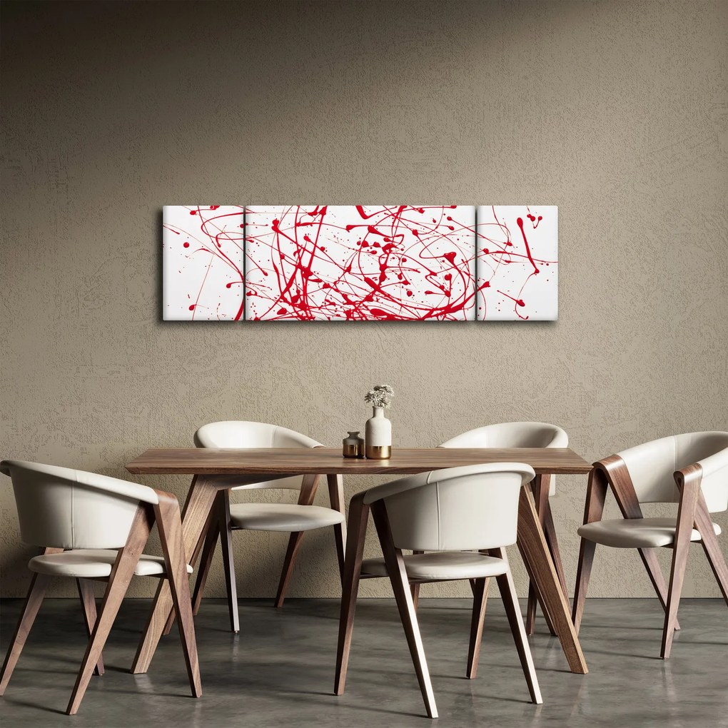 Obraz przy użyciu techniki drippingu (170x50 cm)