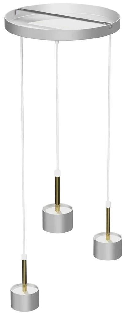 Lampa wisząca ARENA WHITE/GOLD 3xGX53, potrójna, na kole biała