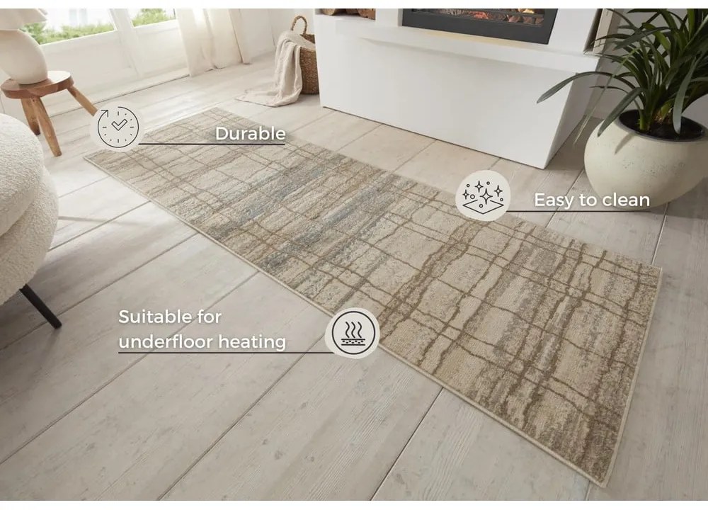 Beżowy chodnik 80x200 cm Terrain – Hanse Home