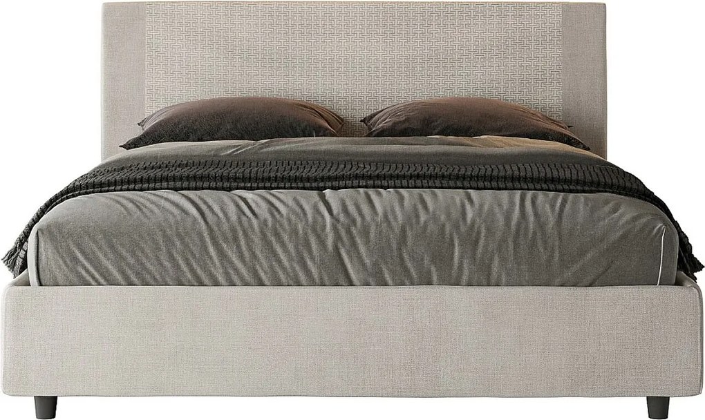 Łóżko bez stelaża tapicerowane 160x210 tkaniny Labirinto 01 Biały Rosal