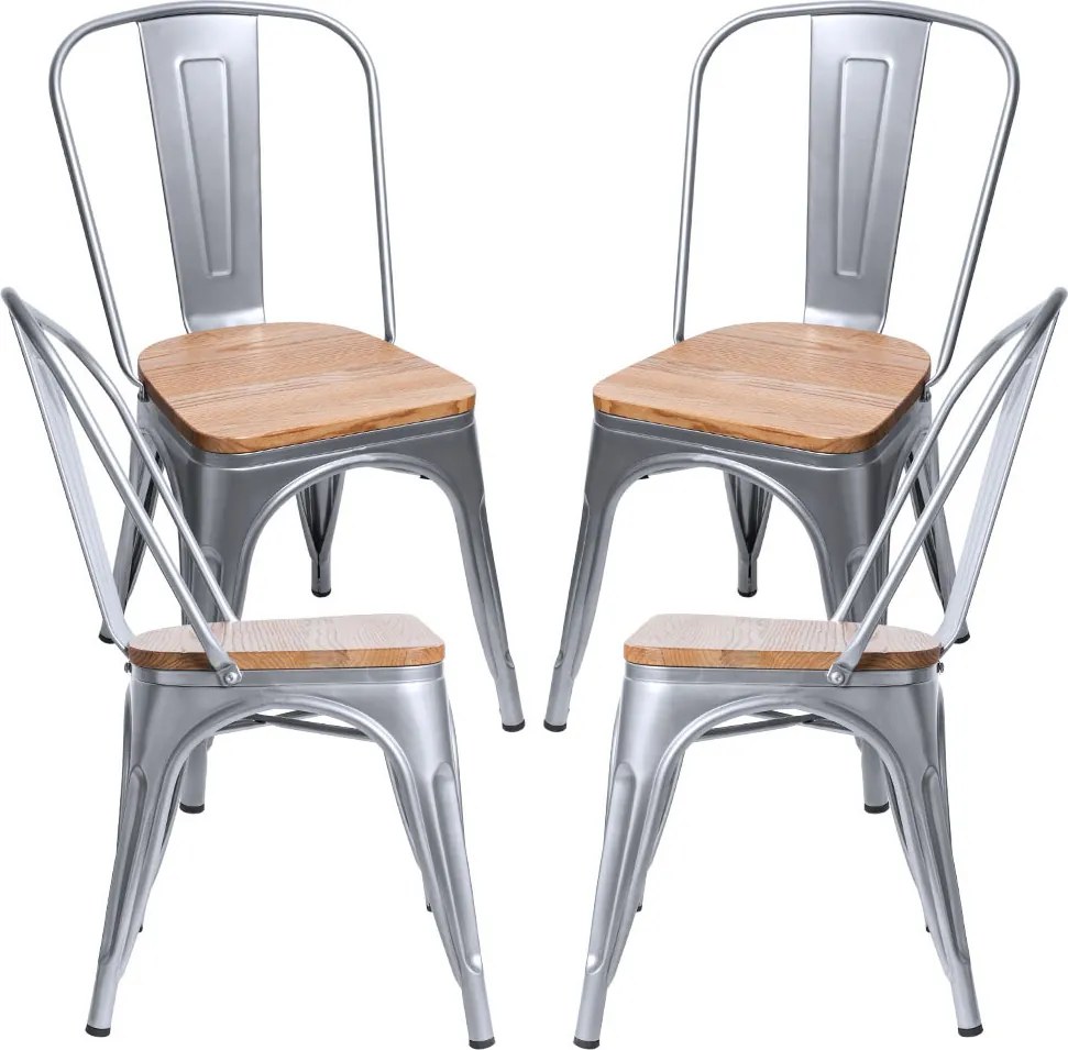 Zestaw 4 Krzese Torix Naturalne Drewno