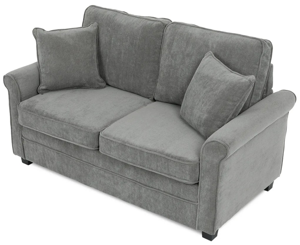 Dwuosobowa sofa ASB-4170 GREY2, manżestrowa, szara