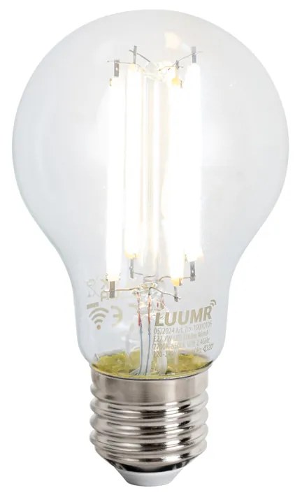 Inteligentna designerska lampa stołowa czarna z przydymionym szkłem w tym wifi A60 - BlissDesignerski Oswietlenie wewnetrzne