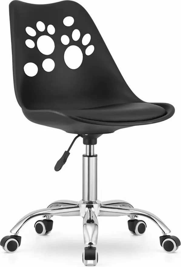 Ergonomiczne czarne obrotowe krzesło do nauki dla dziecka D1-P03