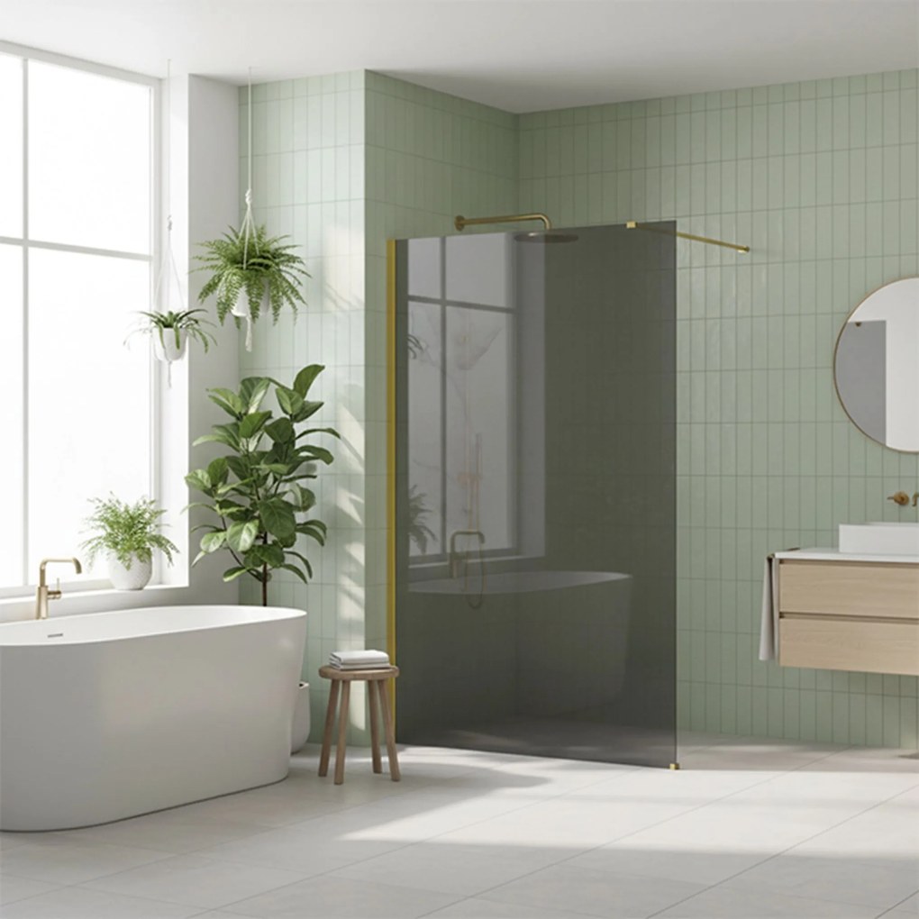 Kabina prysznicowa Walk-In Rea Flexi Grey / Gold 100