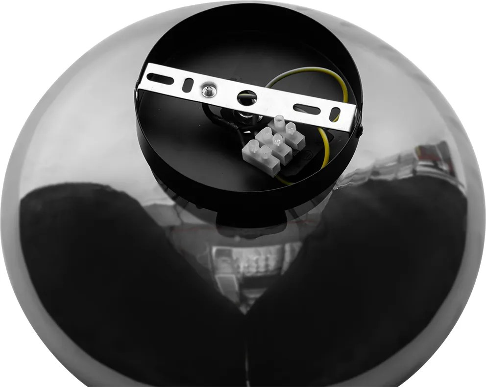 Inteligentna lampa sufitowa czarna z przydymionym szkłem z WiFi P45 - Ayesha