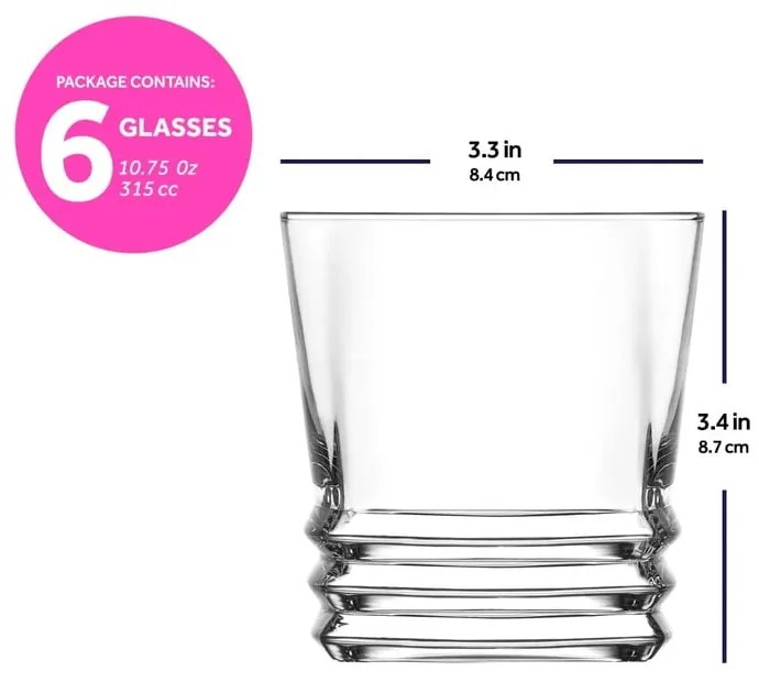 Szklanki do whiskey zestaw 6 szt. 315 ml – Hermia