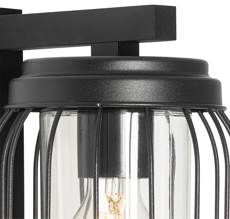 Zewnetrzna Nowoczesna lampa ścienna zewnętrzna czarna IP44 z czujnikiem ruchu - Luc Nowoczesny Oswietlenie zewnetrzne