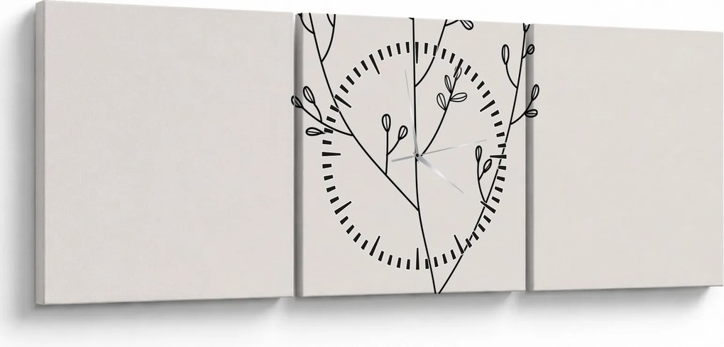 Obraz - Kwiat łąkowy N⁰3 (z zegarem) (90x30 cm)