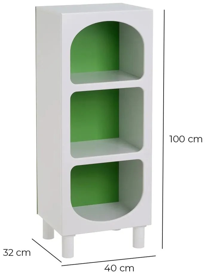 Biało-zielony regał 40x100 cm – Casa Selección