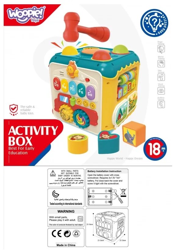 Woopie baby wielofunkcyjna kostka aktywności montessori 6w1 - 18m+