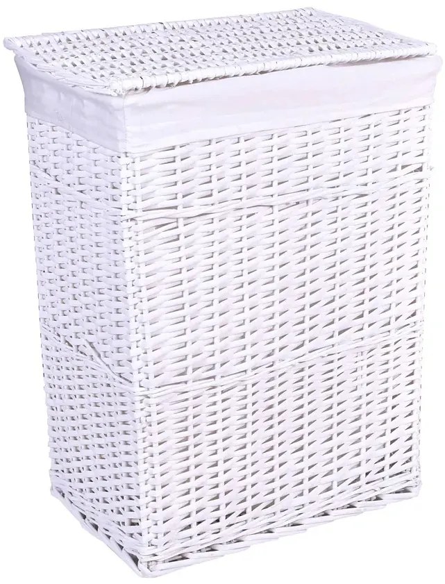Wiklinowy Kosz Biały Na Pranie 72L G6-L00