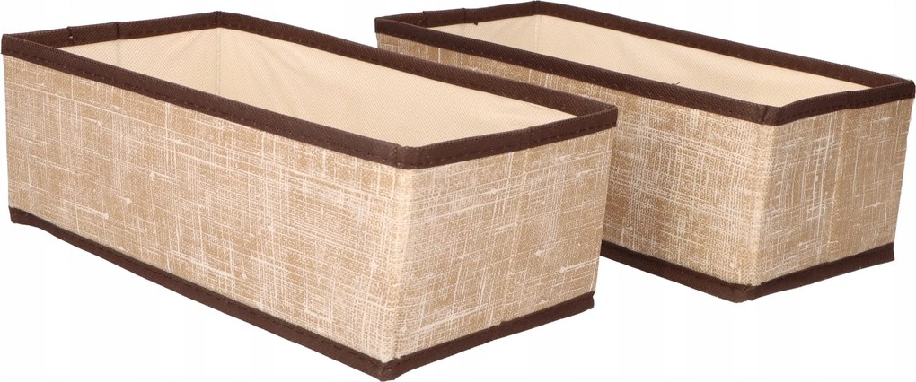 Organizer tekstylny Brązowy 28x14x10 cm komplet 2 sztuk do szafy domu biura