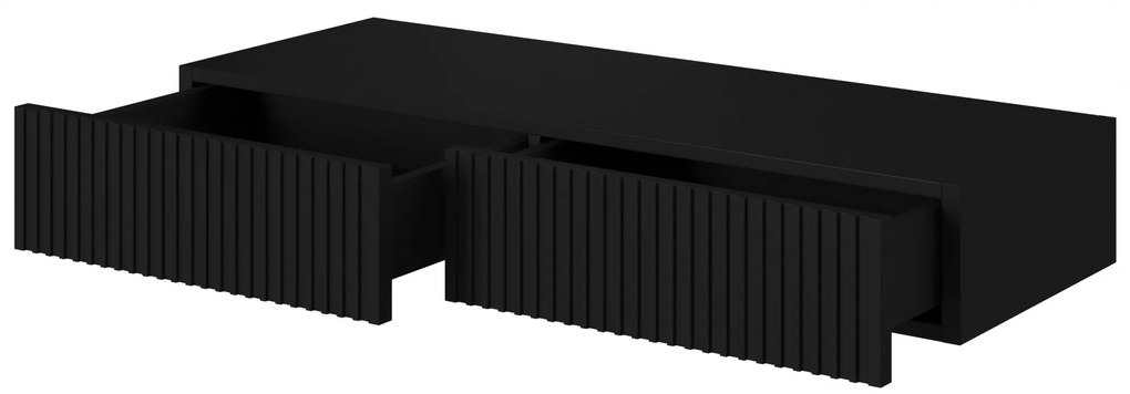 Toaletka wisząca Nicole 100 cm z szufladami - czarny mat