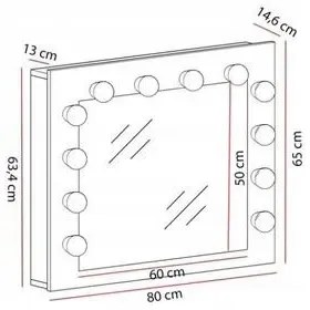 Biała toaletka z lustrem i oświetleniem led M5-P59