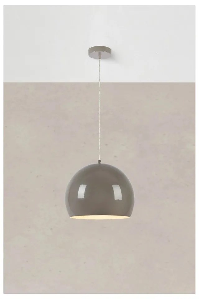 Szarobeżowa lampa wisząca z metalowym kloszem ø 28 cm Pop – Markslöjd