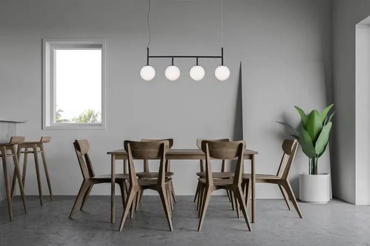 Loftowa lampa wisząca nad stół poczwórna R1-L16