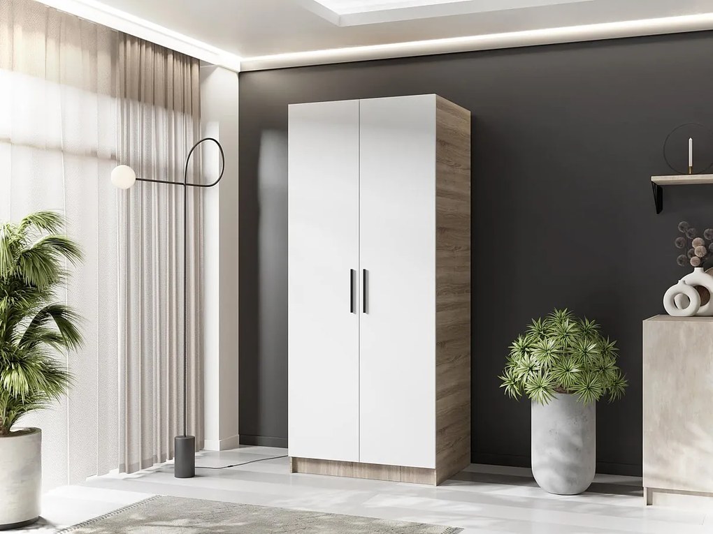 Szafa dwudrzwiowa GOLD 2D 78 dąb sonoma + biały