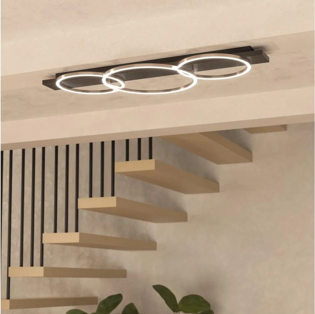 Eglo 33488 - Lampa sufitowa LED BOYAL 2xLED/12W/230V + LED/12W czarna