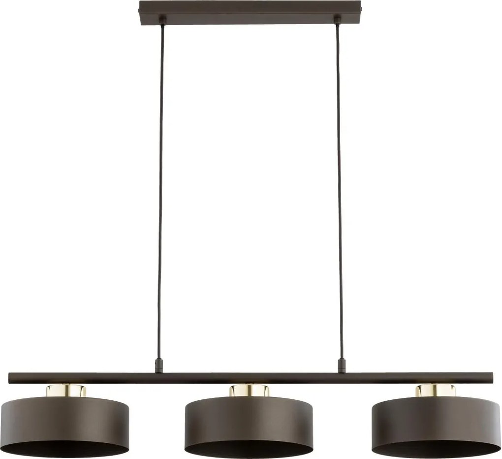 Lampa wisząca na lince SELIA 3xE27/15W/230V brązowa