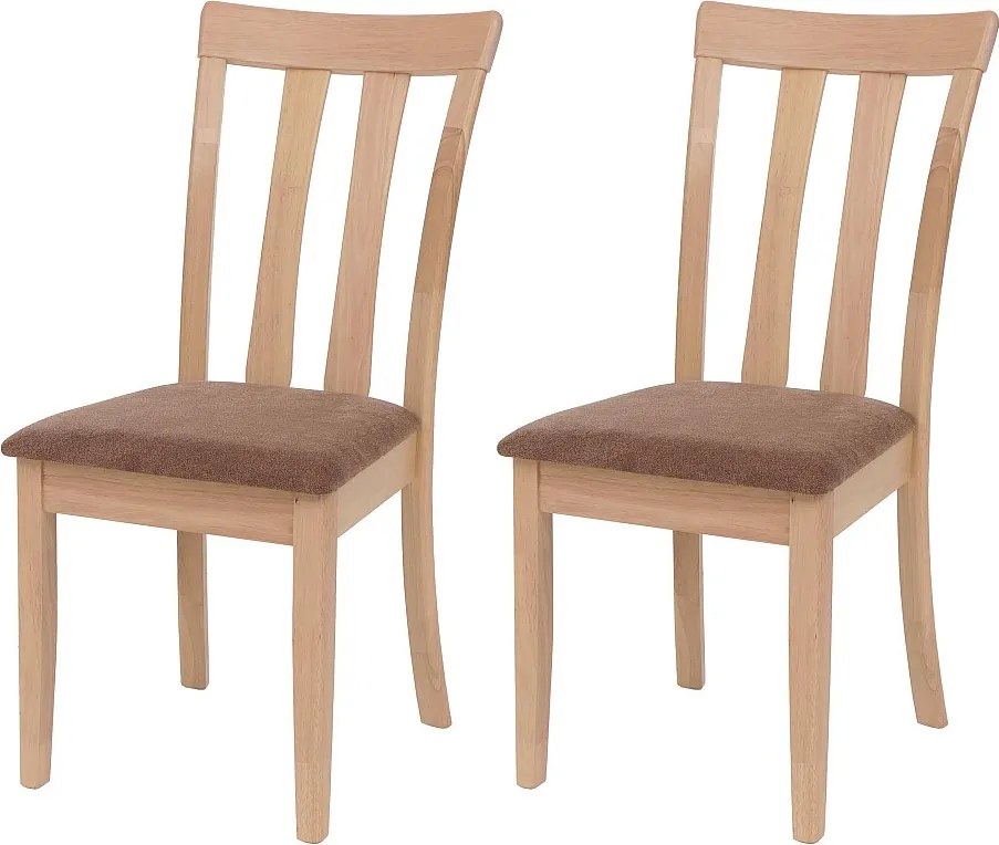 Krzesło do jadalni MCW-G46 (zestaw 2 szt.),  naturalny kolor stelaża, brązowy