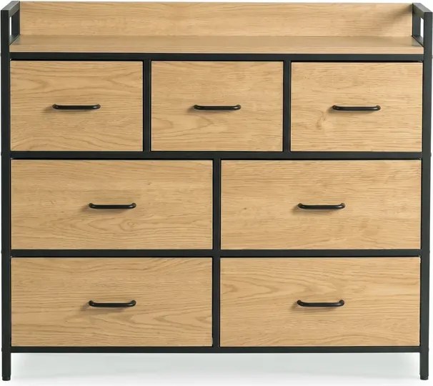 Komoda z Szufladami HUDSON 98 cm Dąb/Czarny Loft