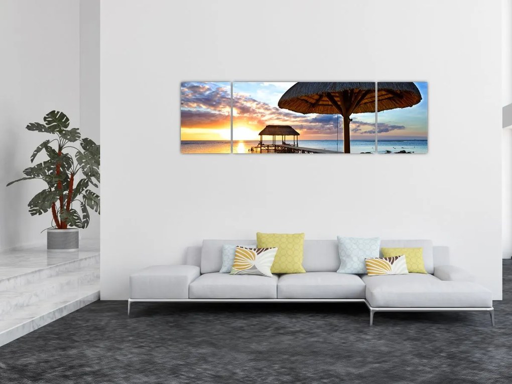 Obraz - Zachód słońca na Mauritiusie (170x50 cm)