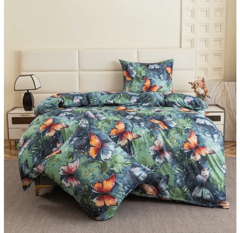 PrzytulneMieszkanie.pl PrzytulneMieszkanie.pl Pościel z mikrowłókna COLORFUL BUTTERFLY, kolorowa Rozmiar pościeli: 2 szt 70 x 90 cm | 200 x 220 cm