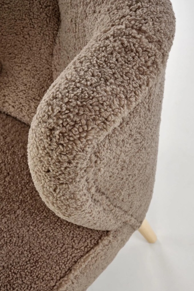 MOCCA fotel wypoczynkowy, c.brązowy SVEN TEDDY nowoczesny boho drewno