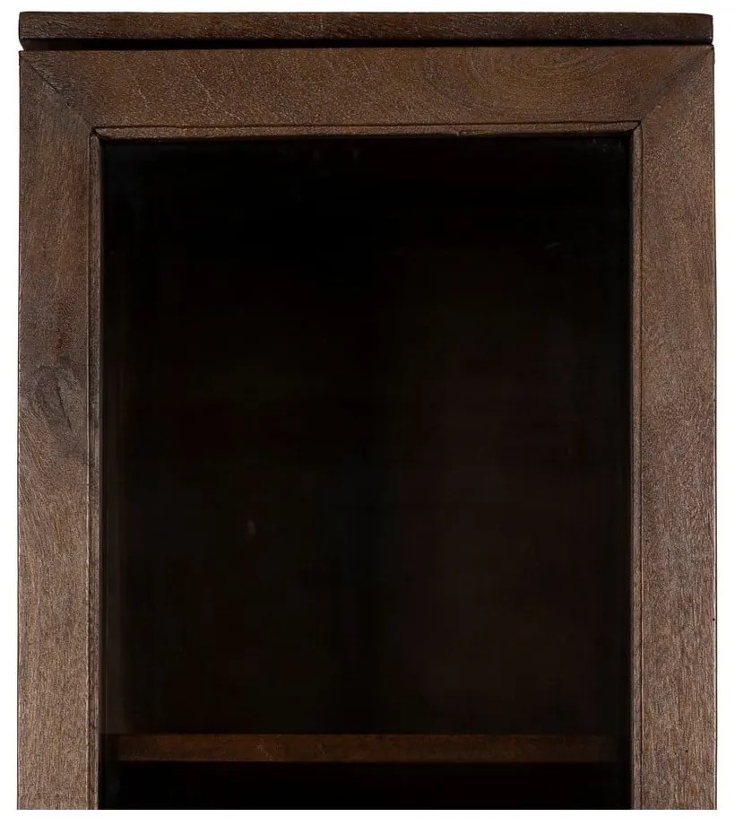 Brązowa witryna z litego drewna mango 40x180x40 cm Ravi – Ixia