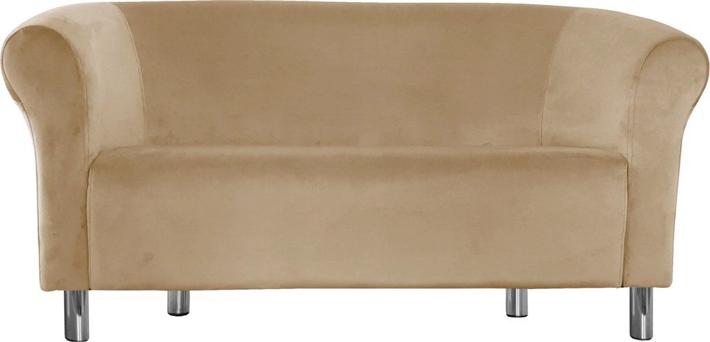 Sofa Milo tkanina Welur : Kolor nogi - Chrom, Kolor tkaniny - VELVET - MG06, Typ tkaniny - Velvet, Wysokość nogi - 15 cm