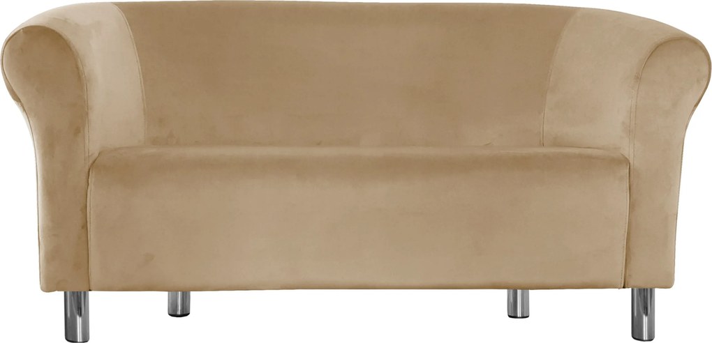 Sofa Milo tkanina Welur wygodna sofa tapicerowana do salonu i poczekalni : Kolor nogi - Chrom, Kolor tkaniny - VELVET - MG06, Typ tkaniny - Velvet, Wysokość nogi - 15 cm