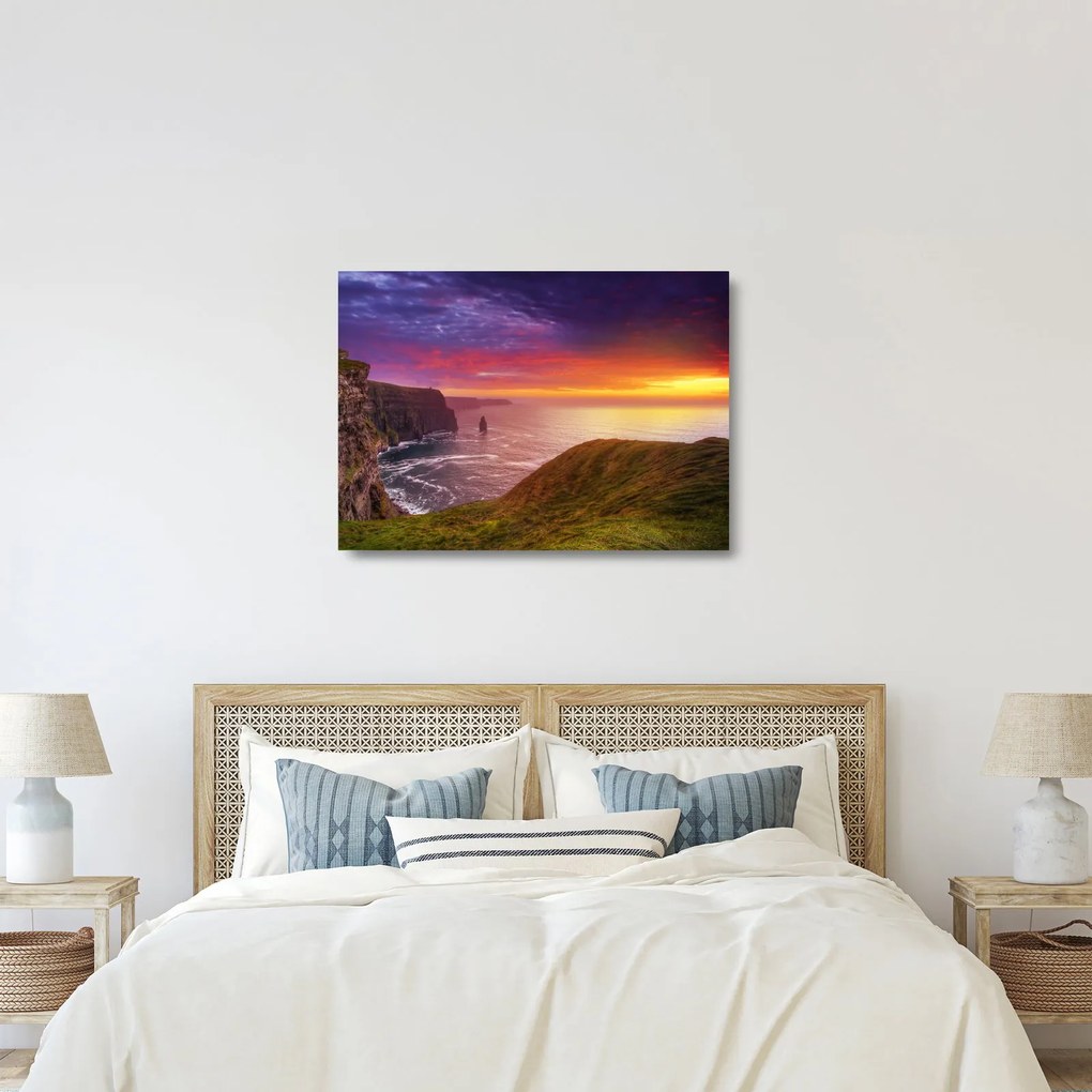 Obraz na szkle - Klify Moheru (70x50 cm)