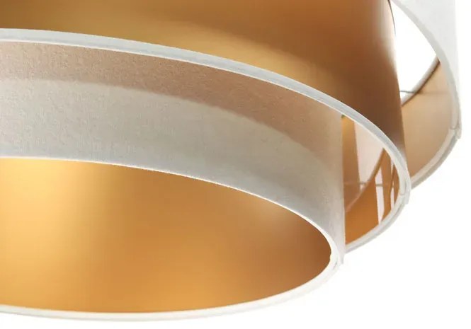 Biało-złota okrągła lampa wisząca welurowa - S442 M7-R94