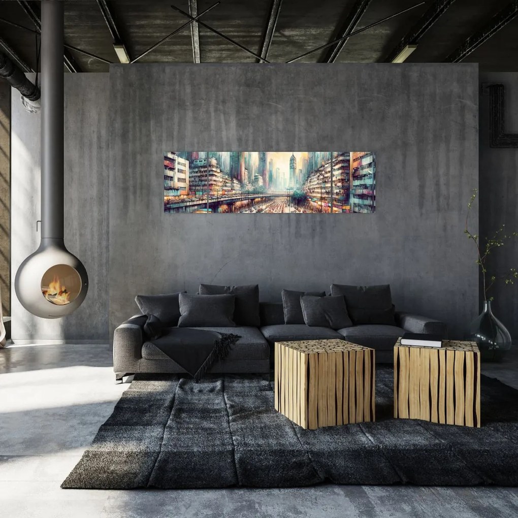 Obraz - Życie w wielkim mieście (170x50 cm)