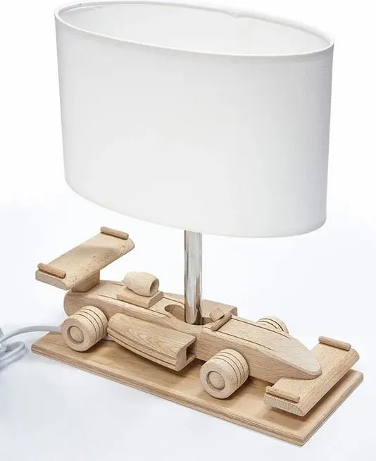 Biała lampka nocna dla dzieci wyścigówka - S191 M3-R21