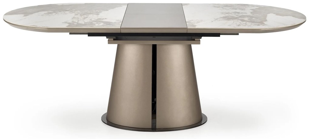 ROBINSON stół rozkładany 160-200/90/76 cm, beżowy marmur cappuccino czarny
