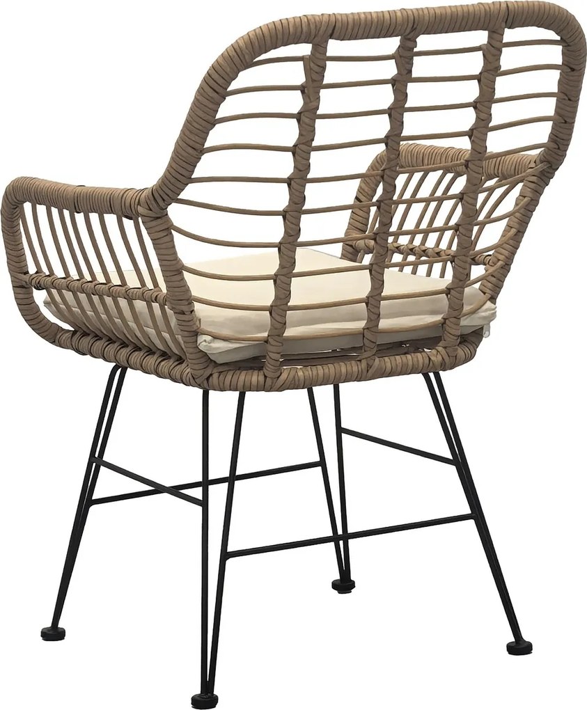 Zestaw ogrodowy Autronic 1+2, metal, poliratan, naturalny, AZ-F1208 NAT