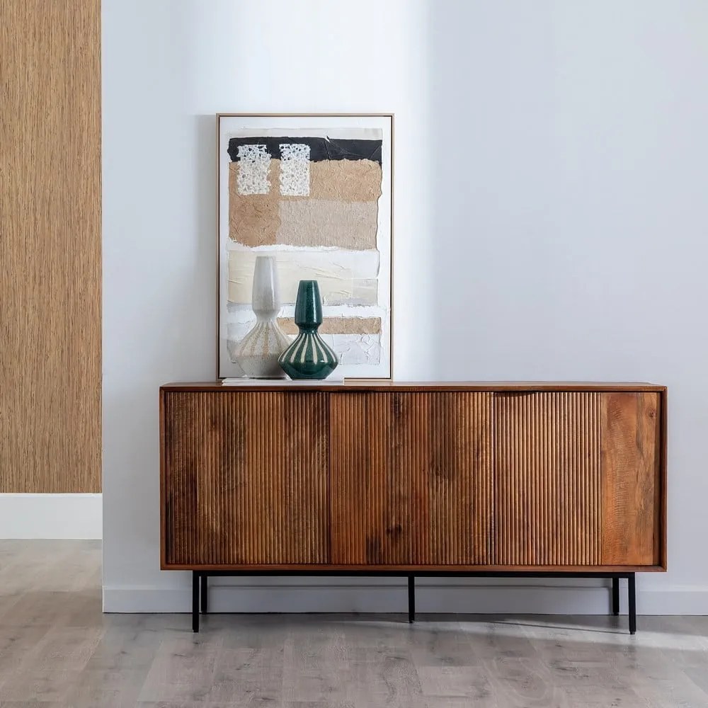 Brązowa komoda z litego drewna mango 160x78x40 cm Sagara – Ixia