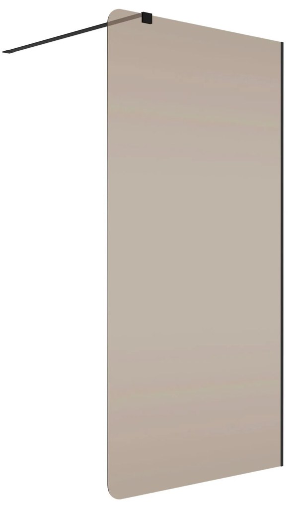 Ścianka prysznicowa WALK IN FIX brązowa 8 mm MOLIS NATURE Brown Round MASSI I Różne rozmiary : Kolor profili kabiny - złoty, Szerokość ścianki - 70 cm, Typ montażu - WALK in FIX (Do ściany)